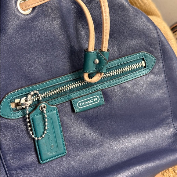 Navy blue coach crossbody purse - Picture 1 of 13